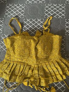 Yellow Embroidered Lehenga Choli Set