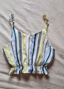 Striped Crop Top &amp; Pants Set