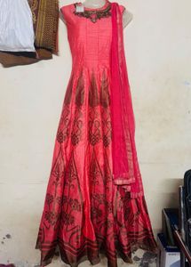 Pink Anarkali Suit with Dupatta