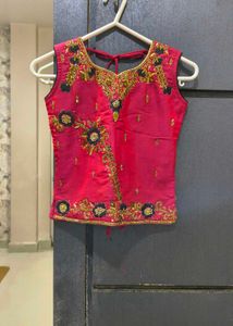 Ethnic lehenga (grey and pink)