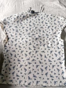 Vintage Floral Square Neck Top