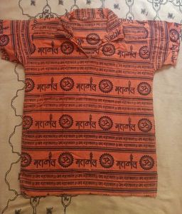 Kid's's Orange Om kurta