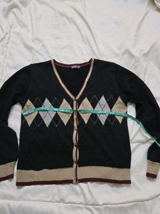 Argyle Knit Cardigan