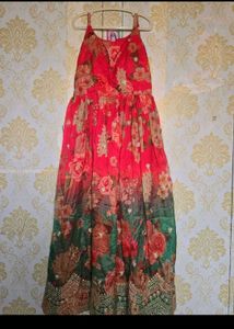 Stunning Floral Print Anarkali Gown