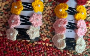 cute crochet hair clips 🧶🎀✨