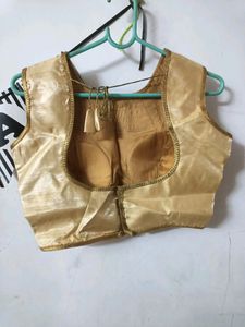 Golden Blouse With Beautiful Embroidery Work...