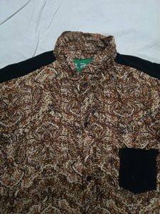 Paisley Print Button-Up Shirt