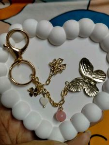Charming Butterfly &amp; Heart Keychain