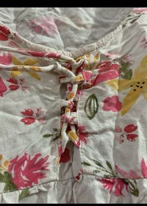 Floral Print Tie-Neck cord set