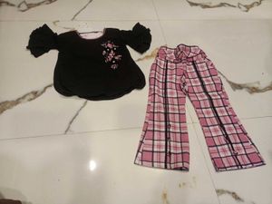 Cute Girls Outfit - Top &amp; Plaid Pants