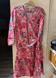Trendy Pink Floral Cord Set