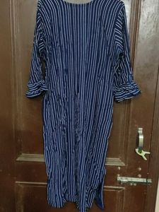 Striped Navy Blue Kurta