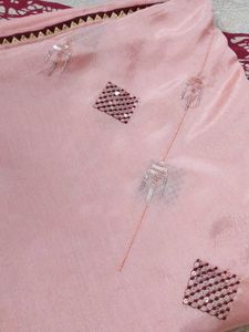 Peach Saree with Sequins