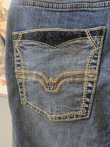 Washed Blue Flare Jeans