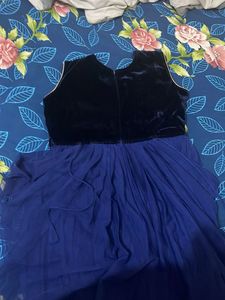 Royal Blue Embroidered Gown