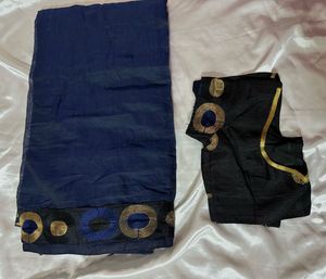 Navy Blue Saree with Blouse