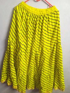 Green Striped Ethnic Skirt