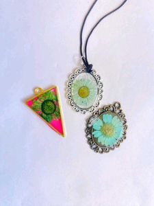 Handmade Floral Resin Pendants