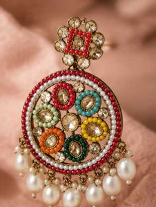Boho Beaded Jhumka Earrings