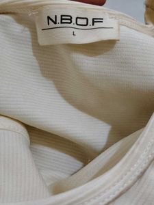 Cream Ribbed Cropped Tank Top