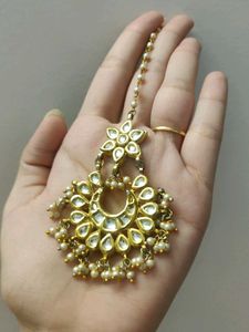 Designer Maang Tikka with Pearls😚✨