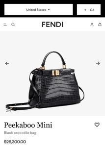 Fendi Peekaboo Mini Crocodile Bag