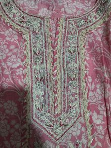 Pink Embroidered Kurta Set