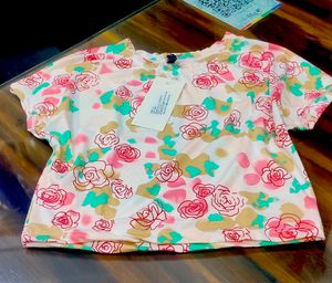 M, L and XL size Floral Print Short Sleeve Top