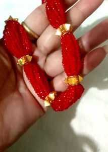 Elegant Red Beaded Necklace gorkha Nou gedi