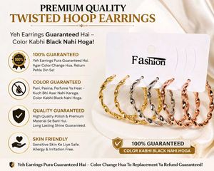 3 pairs Twisted Hoop Earrings Set