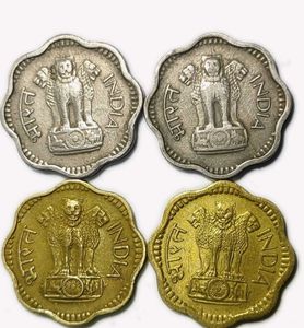 Republic India 10 Paisa Brass &amp; Nickel Coin Set