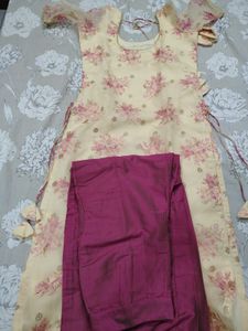 Cream Floral Kurta Set