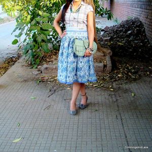 Indie Print Midi Skirt