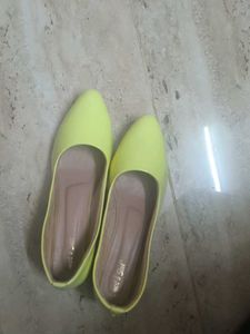 Neon Yellow Ballet Flats