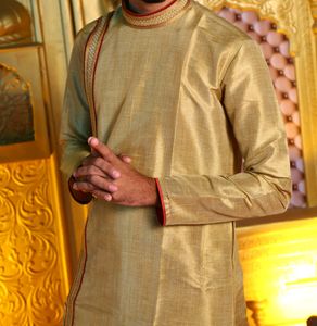 Golden And Red Kurta For Garba And Marriage
