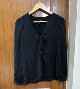 Mango Black V-Neck Blouse