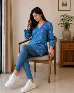 Blue Printed Kurta