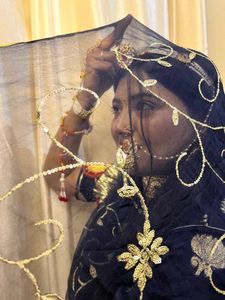 Beautiful Navy Blue rajputi poshak