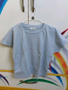 Mango Basics Light Blue Tee
