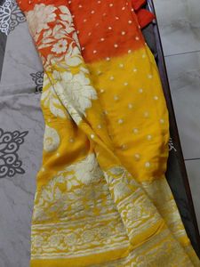 Vibrant Ombre chiffon georgette Saree