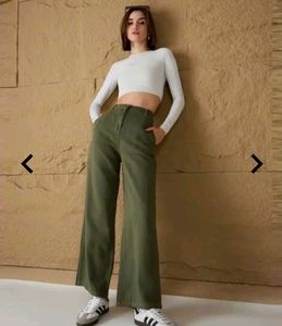 Olive Green Wide Leg Pants