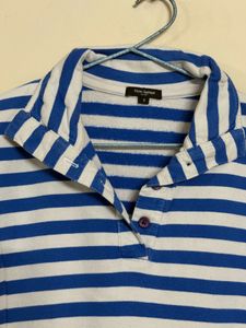 Blue &amp; White Striped  Top/sweatshirt
