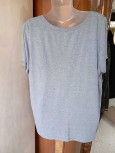 Grey Geometric Print Top