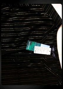 Chic Black Silver &amp; Gold Striped Tunic Dress