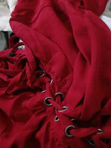 Chic Red Corset Style Crop Top
