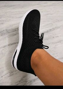 Stylish Black Knit Sneakers