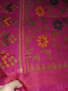 Vibrant Pink Floral Saree