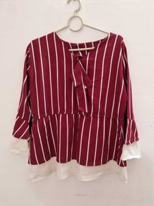 Striped Burgundy Blouse