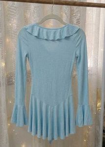 Chic Baby Blue Ruffle Dress