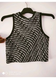 Black Crop Roadster Tshirt New Brand